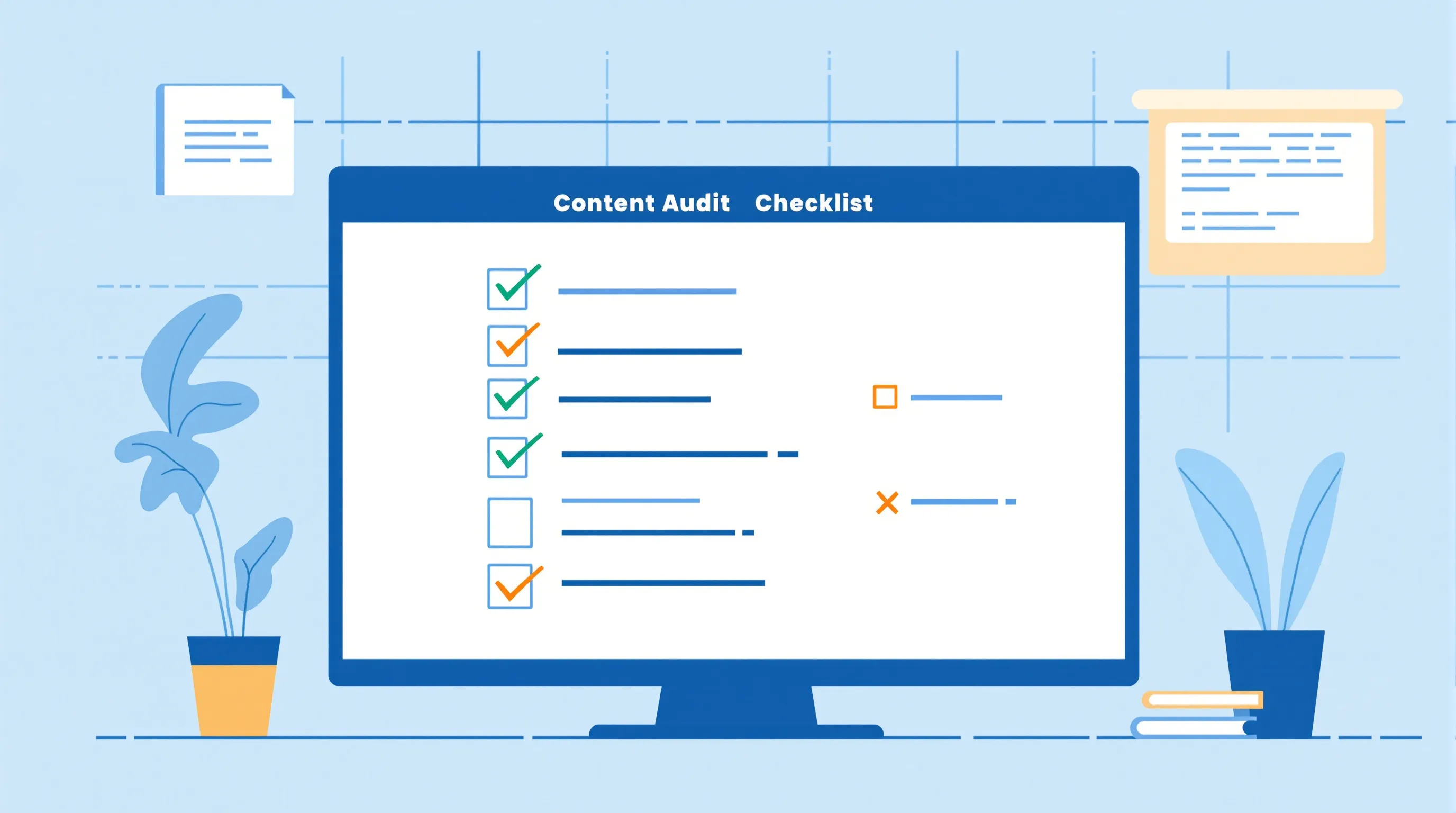 17-point AEO content audit checklist showing citation-readiness criteria with pass and fail indicators